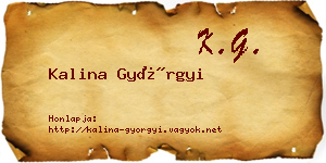 Kalina Györgyi névjegykártya