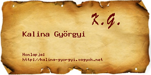 Kalina Györgyi névjegykártya